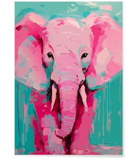 Affiche Éléphant rose pop