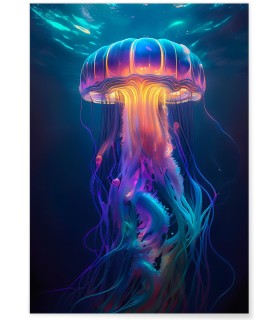 Affiche Méduse lumineuse