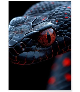 Affiche Serpent noir et rouge