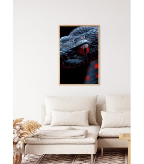 Affiche Serpent noir et rouge
