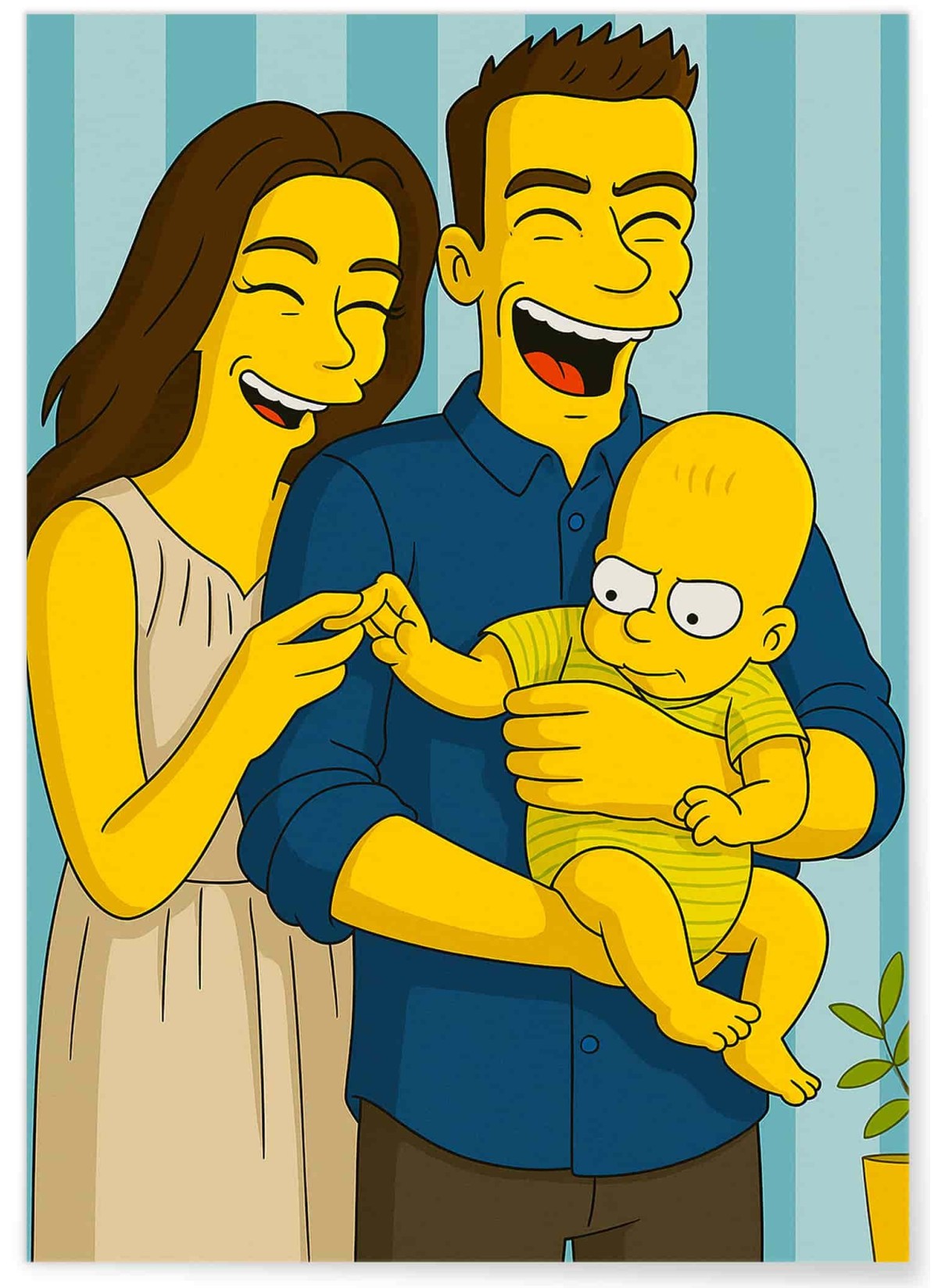 Personalisierbares Cartoon-Poster (KI) – Ihr Porträt im gelben Stil | L’AFFICHERIE