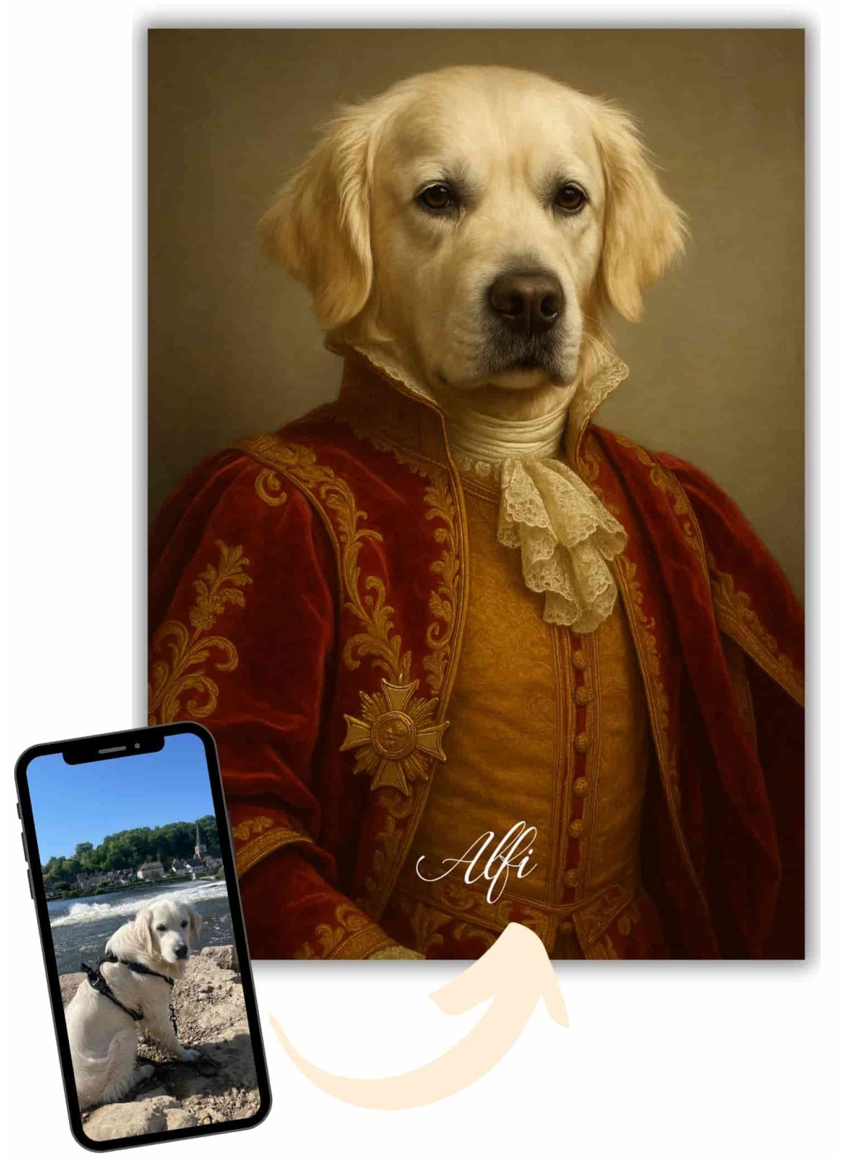 Königliches Hunde-Porträt – Personalisierbares Edles Poster | L’AFFICHERIE
