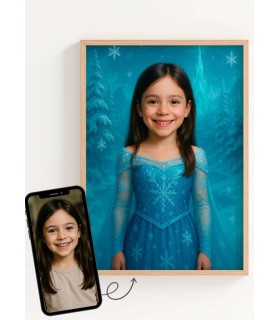 Personalisierbares Poster – Eiskönigin-Prinzessin Porträt für Kinder | L’AFFICHERIE