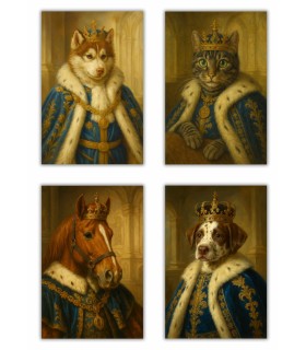 Königliches Tierporträt im klassischen Gemäldestil