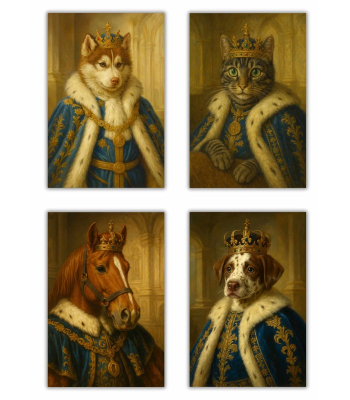 Königliches Tierporträt im klassischen Gemäldestil