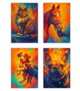 Tierporträt im Pop-Art-Stil
