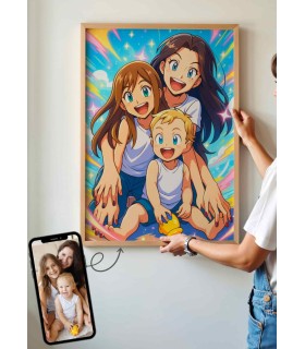 Affiche Manga Personnalisée Famille  | LAFFICHERIE