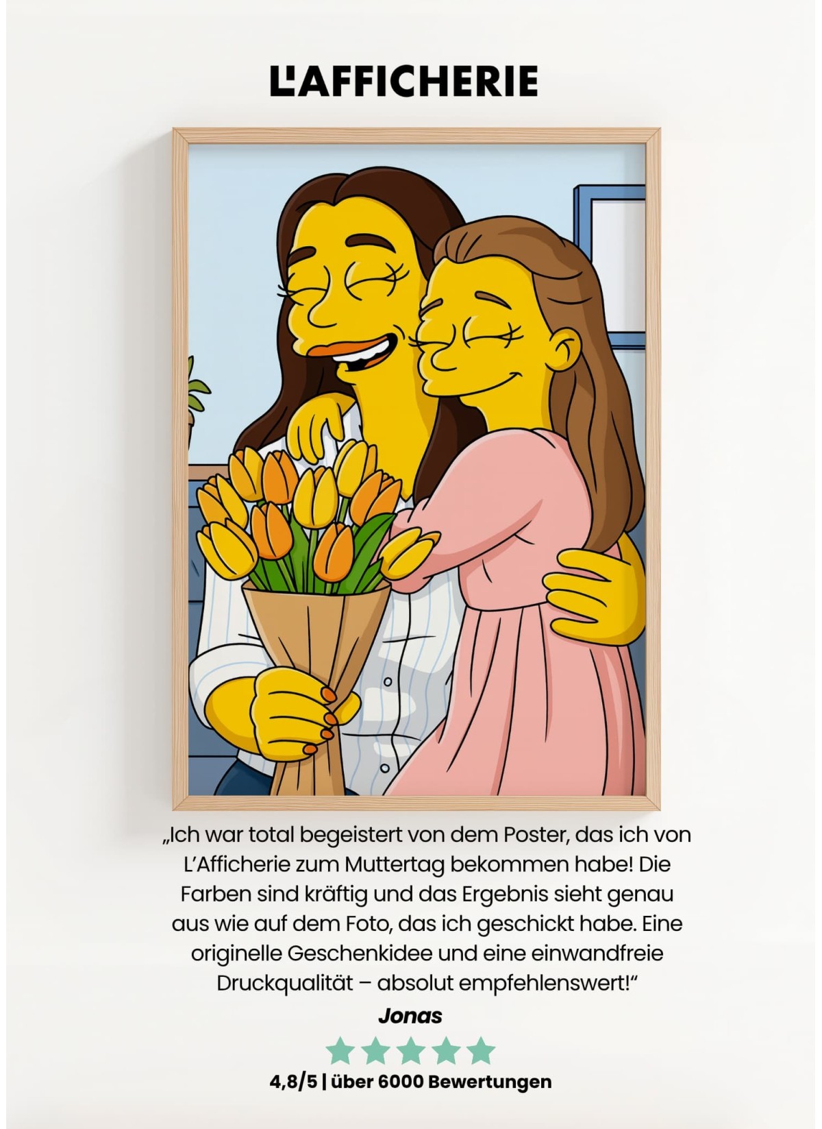 Personalisierbares Cartoon-Poster (KI) – Ihr Porträt im gelben Stil | L’AFFICHERIE