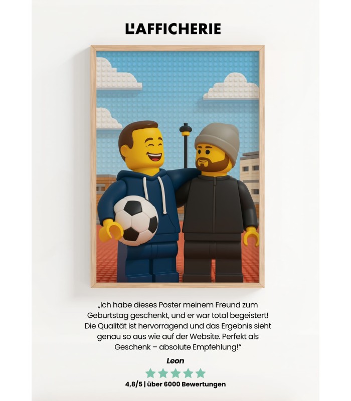 🧱 Personalisierbares „Baustein“-Poster – Ihr Porträt in der Welt der kleinen bunten Steine (KI)