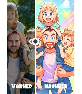Personalisierbares Manga-Familienposter | L’AFFICHERIE