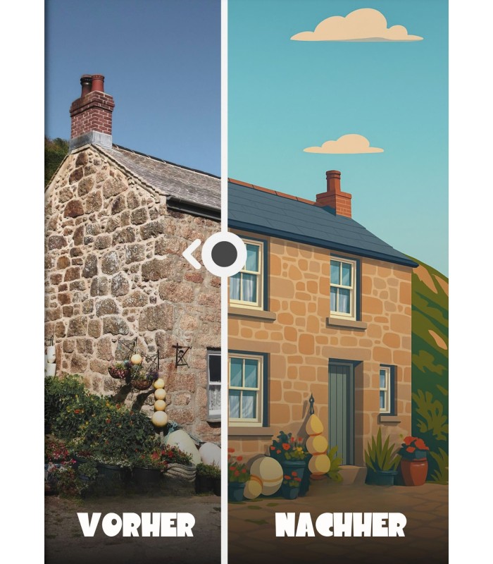 Personalisierbares Haus-Poster – Architektonische Illustration nach Maß | L’AFFICHERIE